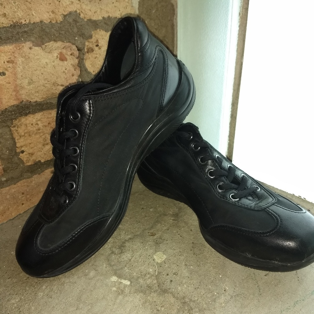 Prada leather and fabric sneaker